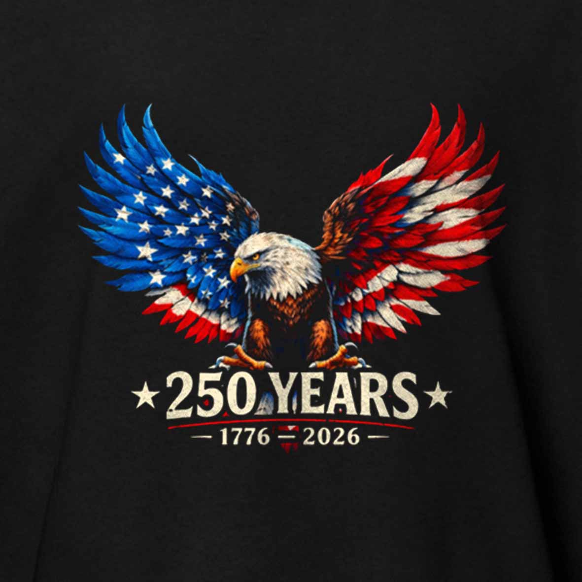 Maturelion 250 Years Anniversary Usa American Flag 1776 2026 Patriotic Cotton T-shirt
