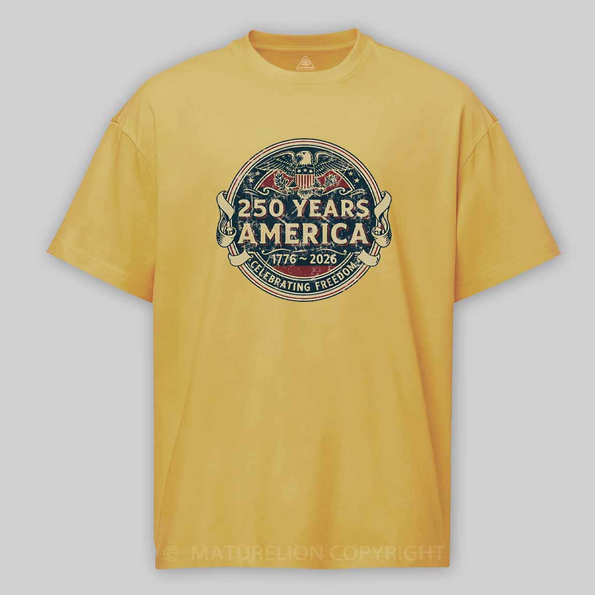 Maturelion 250 Years America 1776 2026 Cotton T-shirt