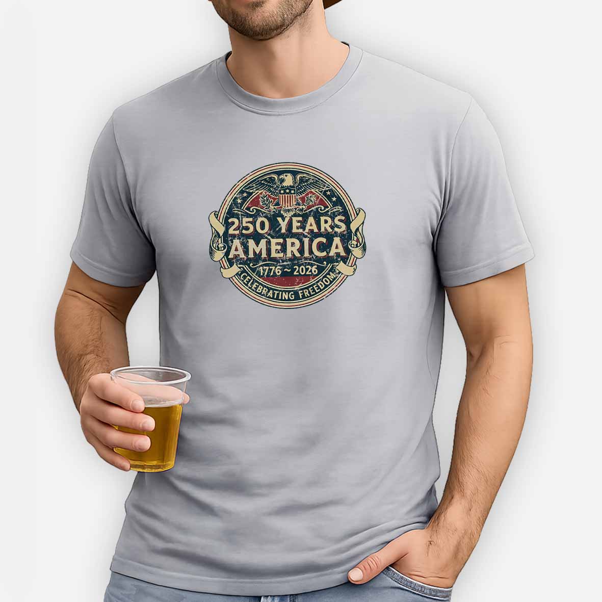 Maturelion 250 Years America 1776 2026 Cotton T-shirt