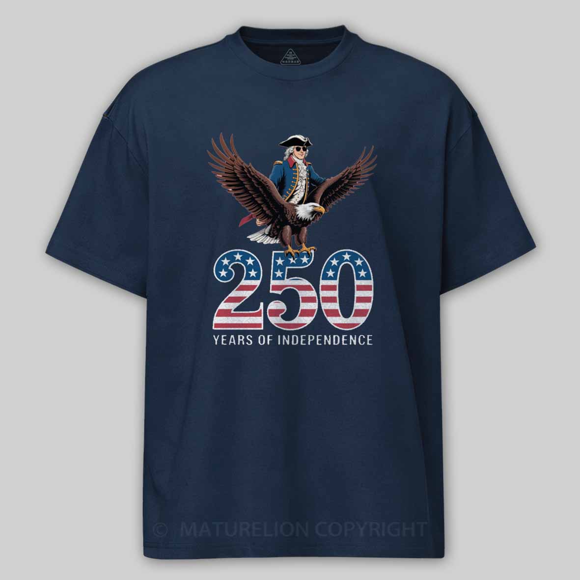 Maturelion 250 Years American 1776 2026 250th USA Birthday 4th of July Cotton T-shirt