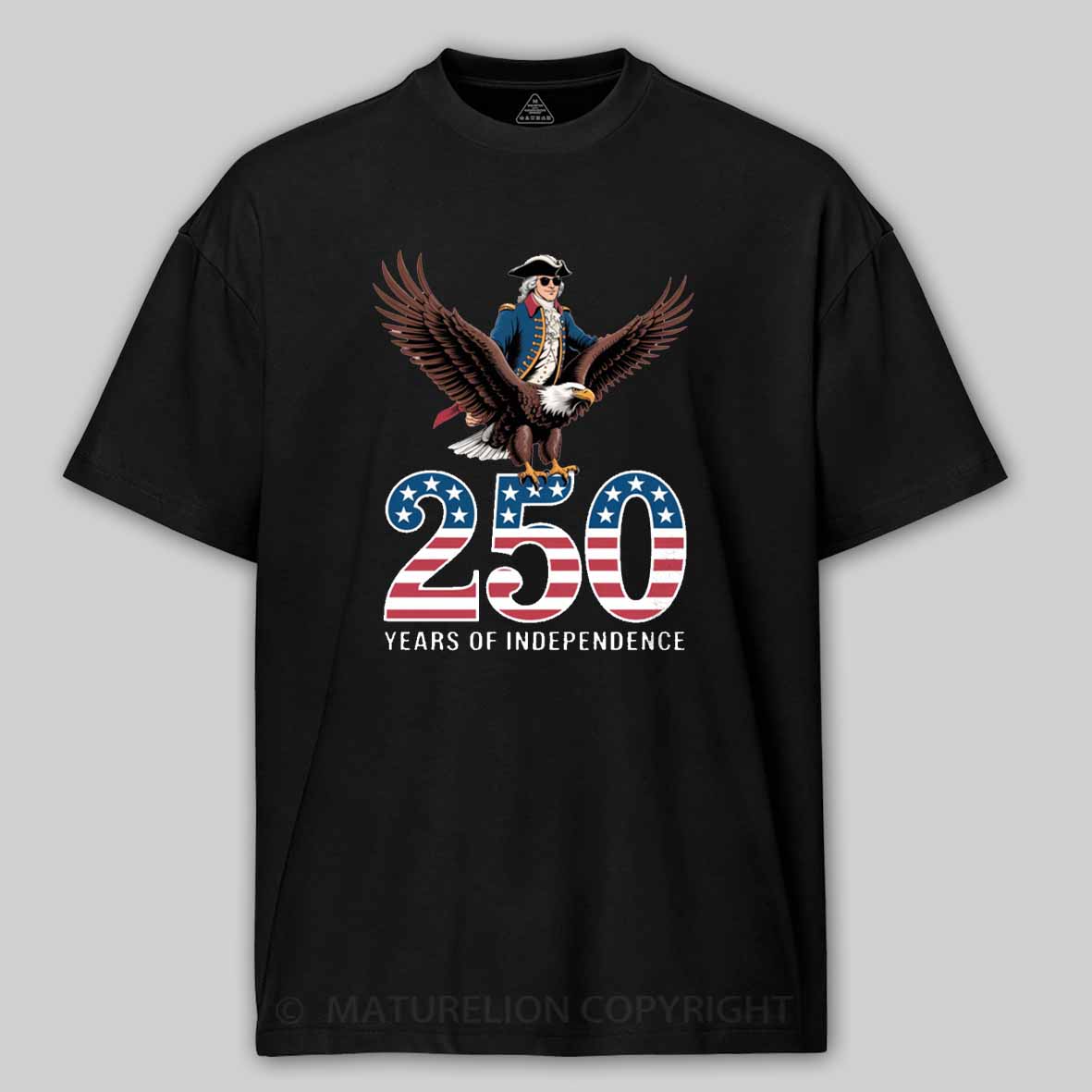 Maturelion 250 Years American 1776 2026 250th USA Birthday 4th of July Cotton T-shirt