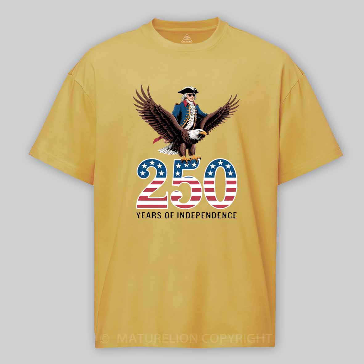Maturelion 250 Years American 1776 2026 250th USA Birthday 4th of July Cotton T-shirt