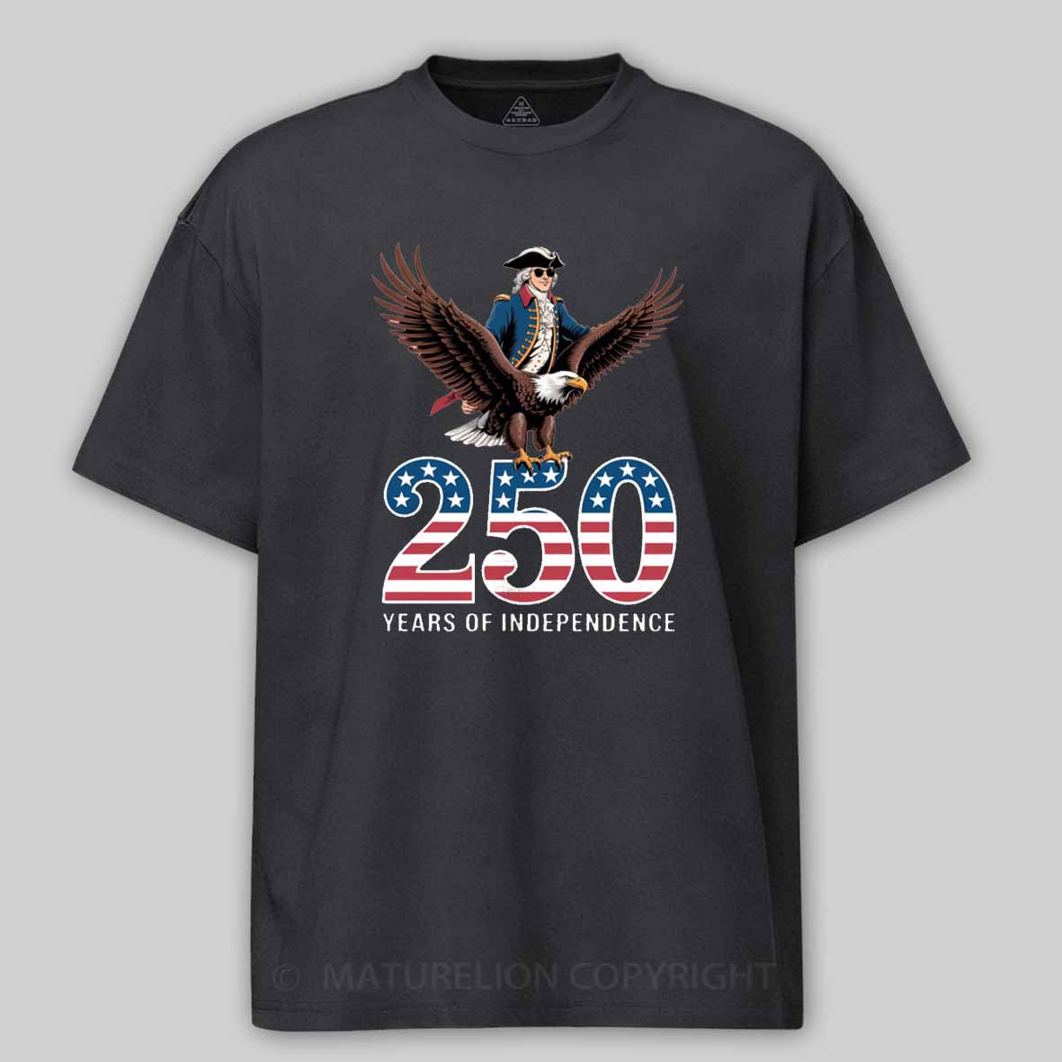 Maturelion 250 Years American 1776 2026 250th USA Birthday 4th of July Cotton T-shirt