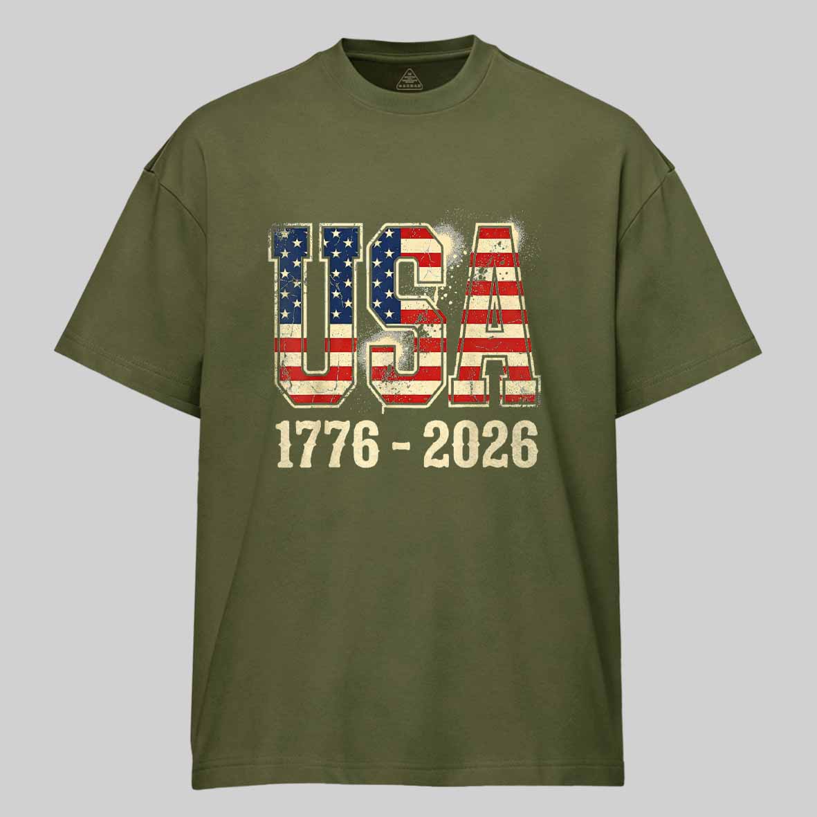 Maturelion 250 Years American 250th Anniversary USA Flag 4th of July Cotton T-shirt