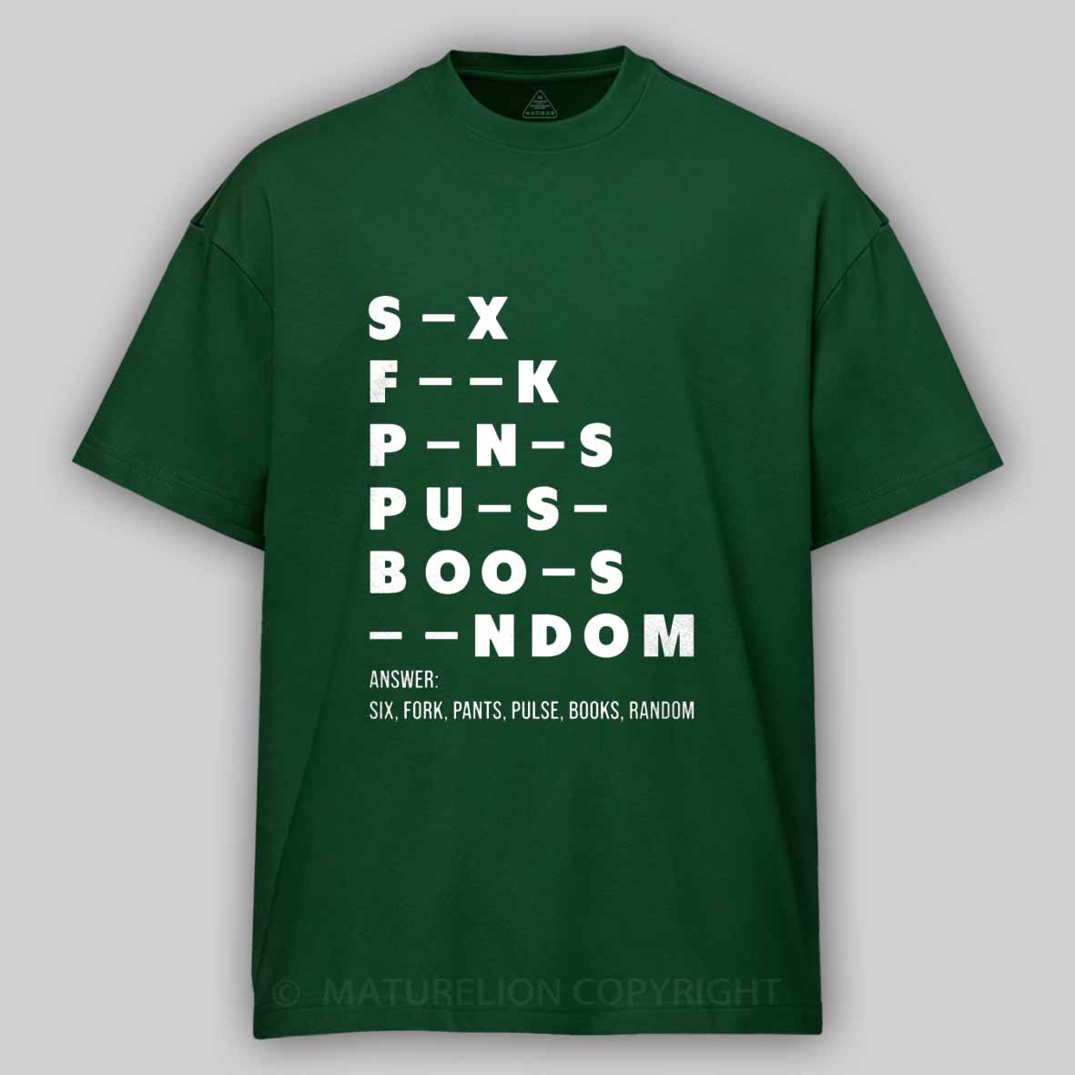 Maturelion Funny Adult Dirty Mind Questions Cotton T-shirt