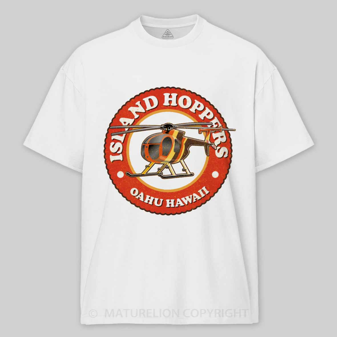 Maturelion Island Hoppers Oahu Hawaii retro look, worn effect Cotton T-shirt