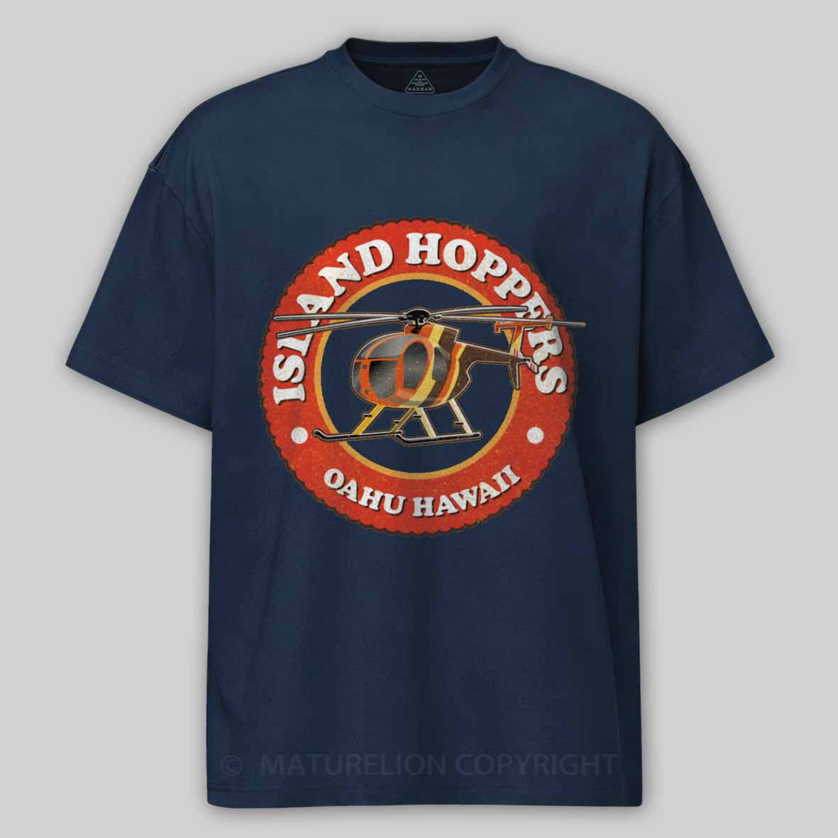 Maturelion Island Hoppers Oahu Hawaii retro look, worn effect Cotton T-shirt