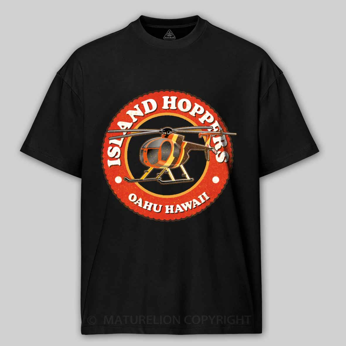 Maturelion Island Hoppers Oahu Hawaii retro look, worn effect Cotton T-shirt