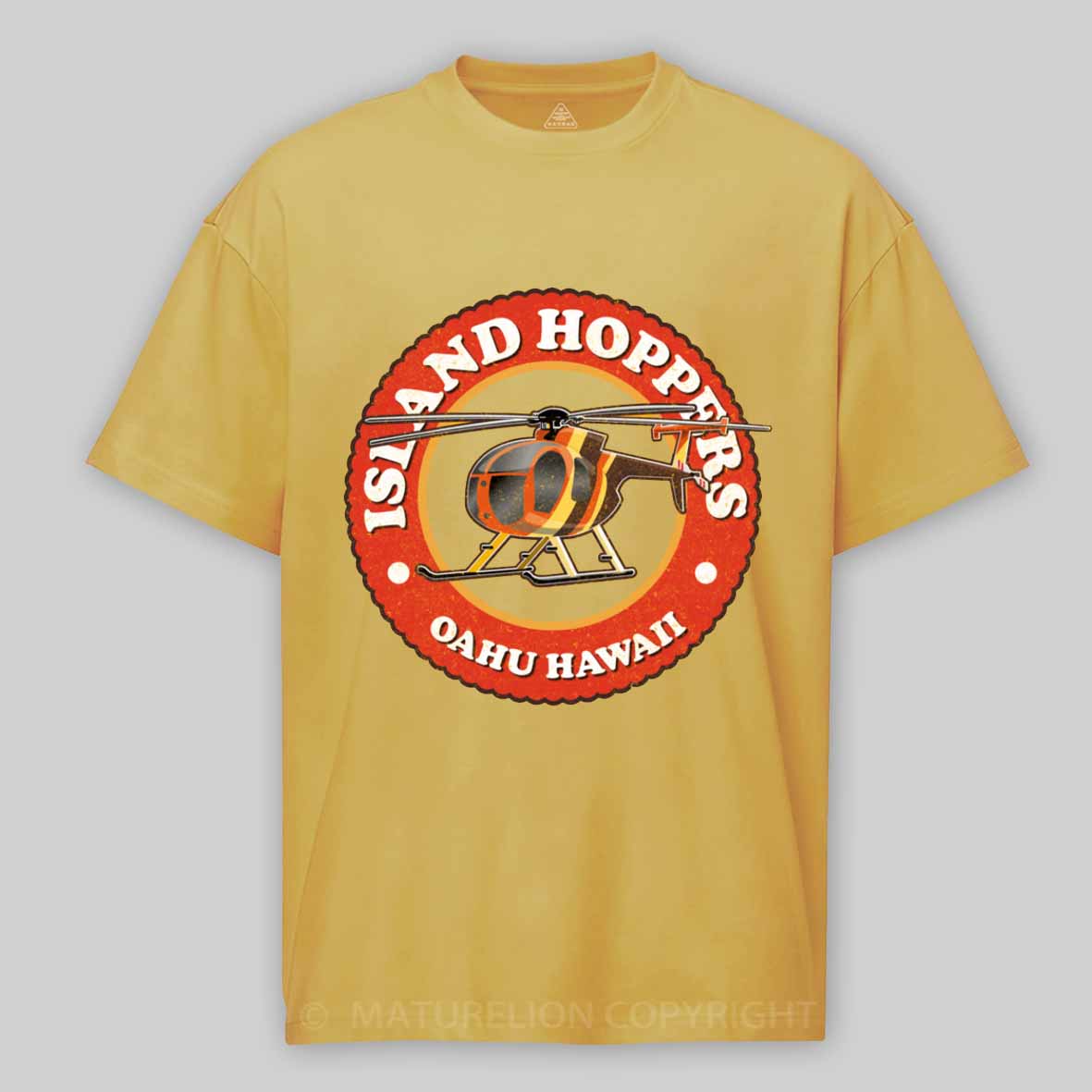 Maturelion Island Hoppers Oahu Hawaii retro look, worn effect Cotton T-shirt