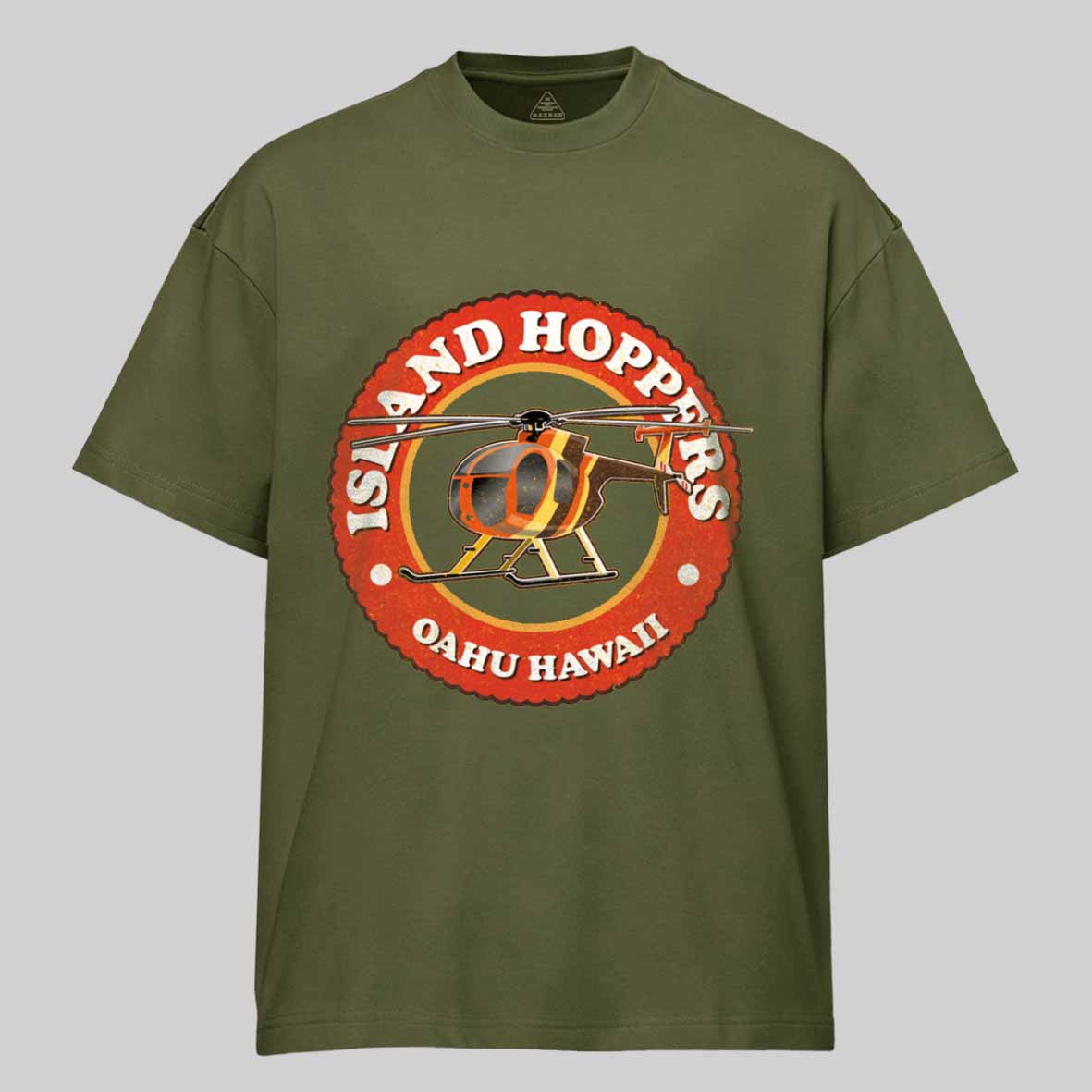 Maturelion Island Hoppers Oahu Hawaii retro look, worn effect Cotton T-shirt