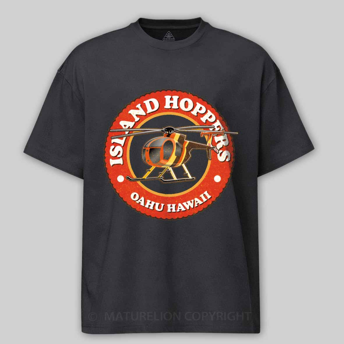 Maturelion Island Hoppers Oahu Hawaii retro look, worn effect Cotton T-shirt