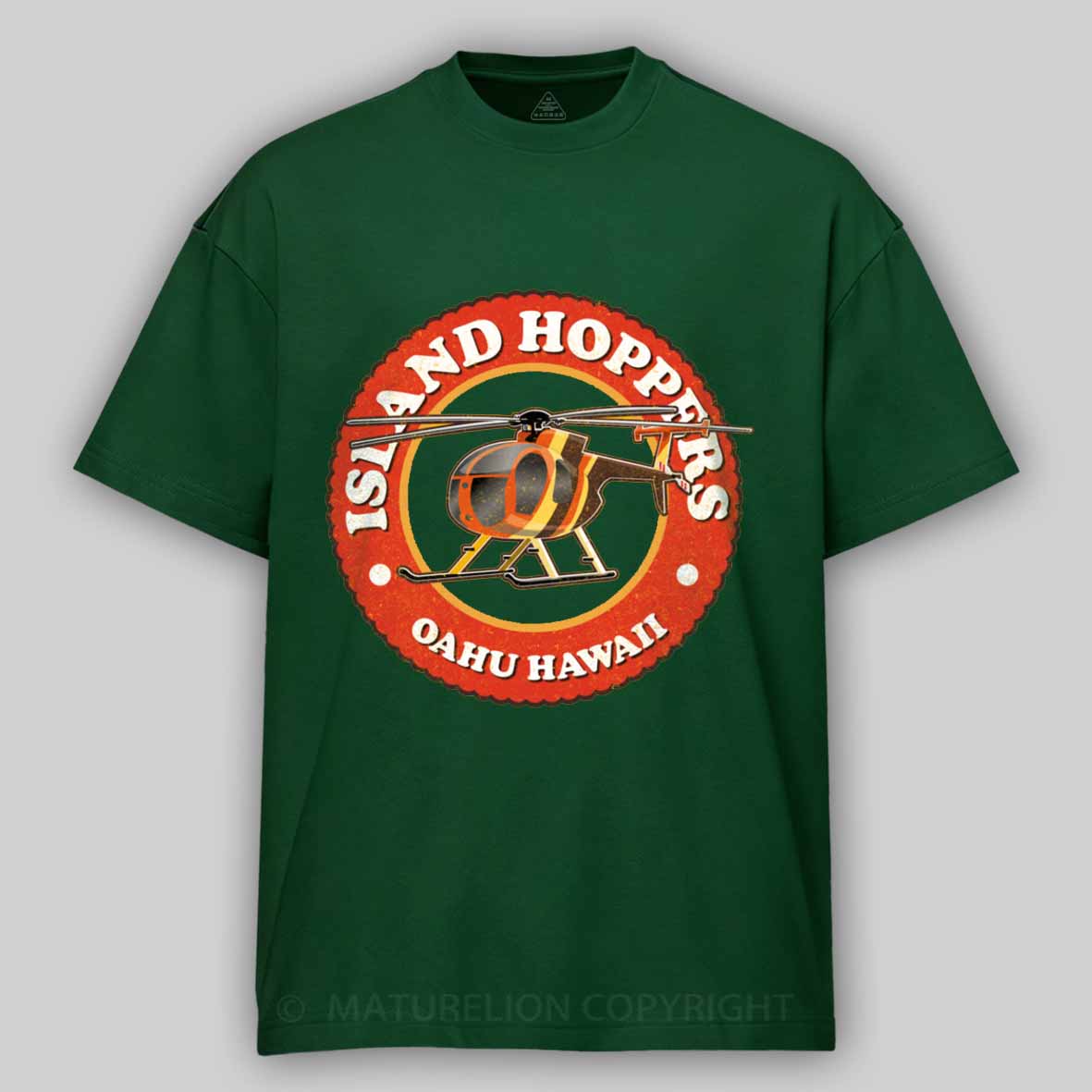 Maturelion Island Hoppers Oahu Hawaii retro look, worn effect Cotton T-shirt