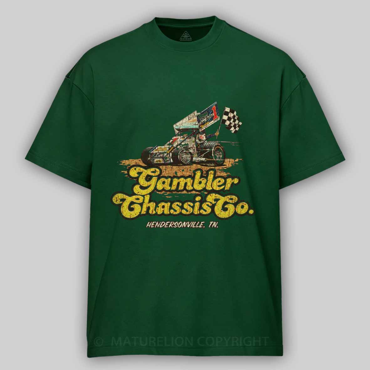 Maturelion Gambler Chassis Co. 1980 Cotton T-shirt