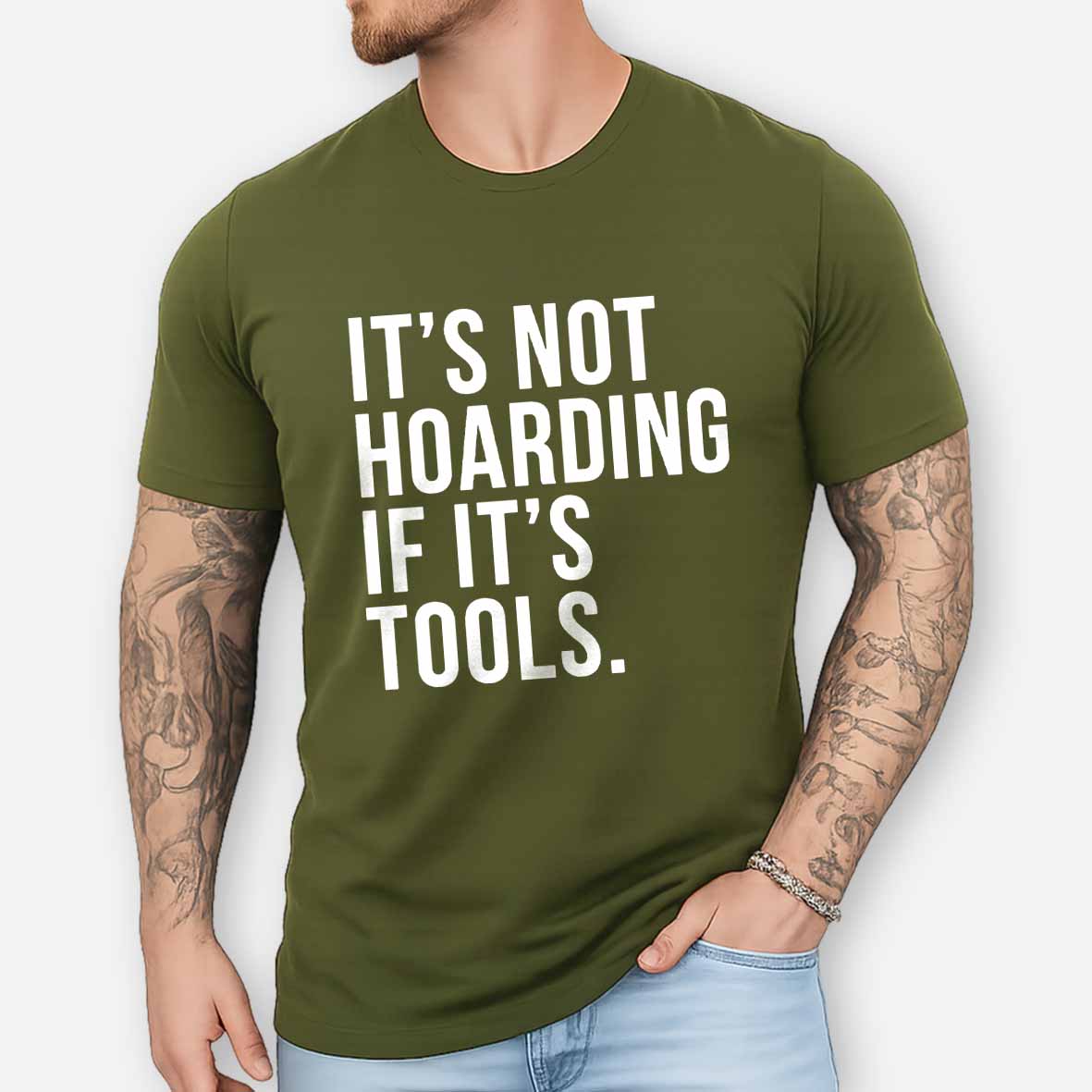 Maturelion Men's T-Shirt It's Not Hoarding If It's Tools Cotton T-Shirt