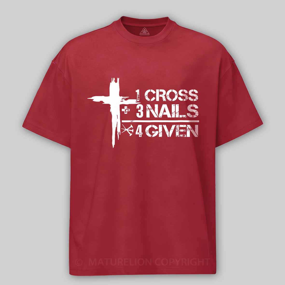 1 Cross+3 Nails 4 Given Religion Design Cotton T-shirt
