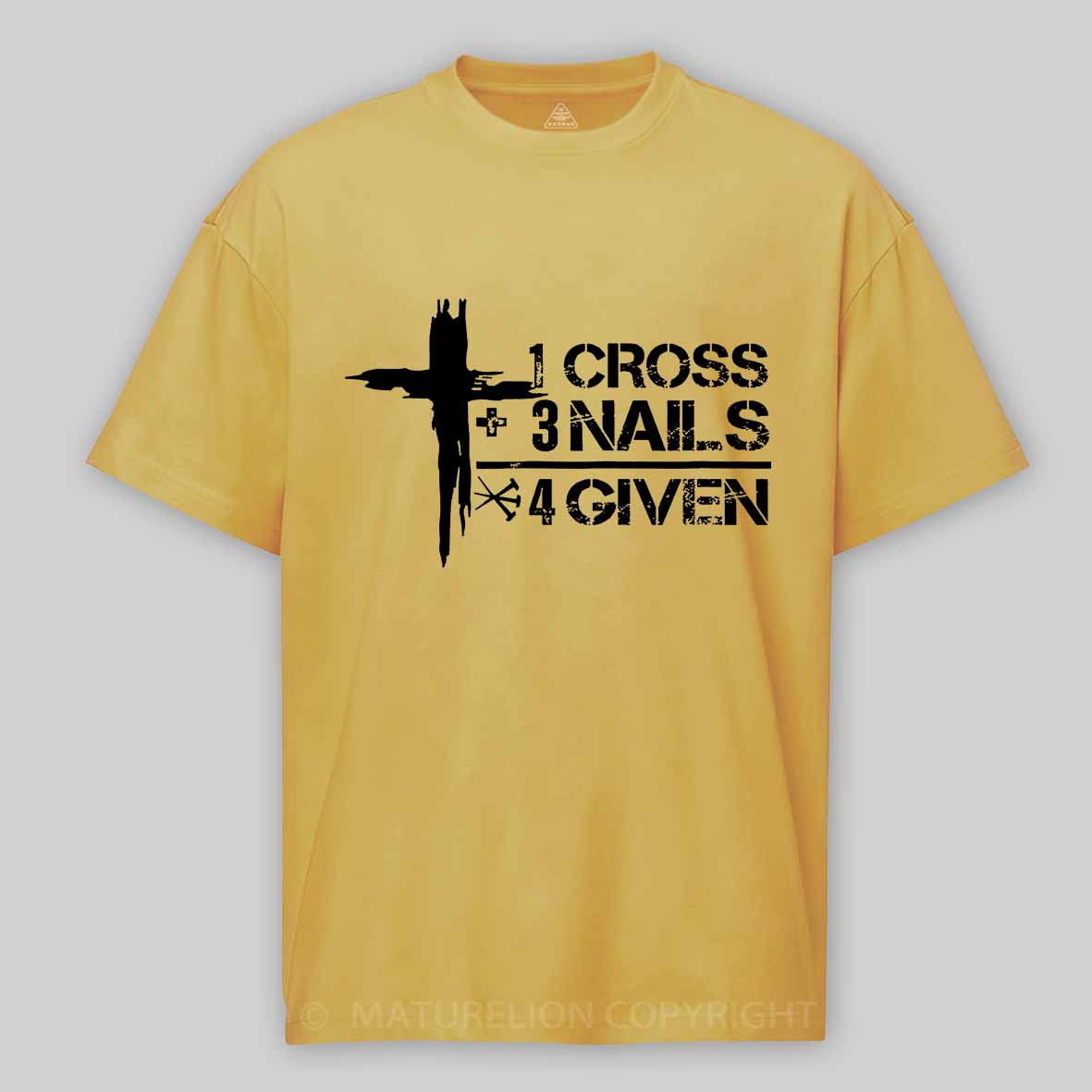 1 Cross+3 Nails 4 Given Religion Design Cotton T-shirt