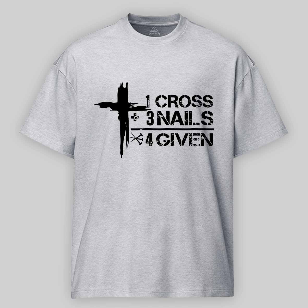 1 Cross+3 Nails 4 Given Religion Design Cotton T-shirt