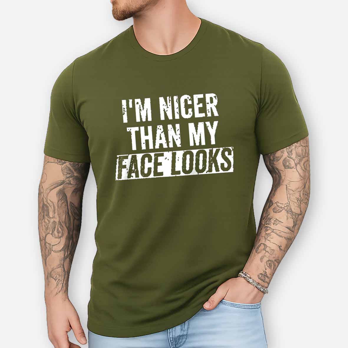 I'm Nicer Than My Face Looks Cotton T-shirt