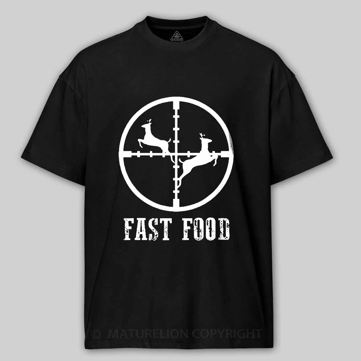 Fast Food Deer Hunting Gift Cotton T-shirt (Free Customization)