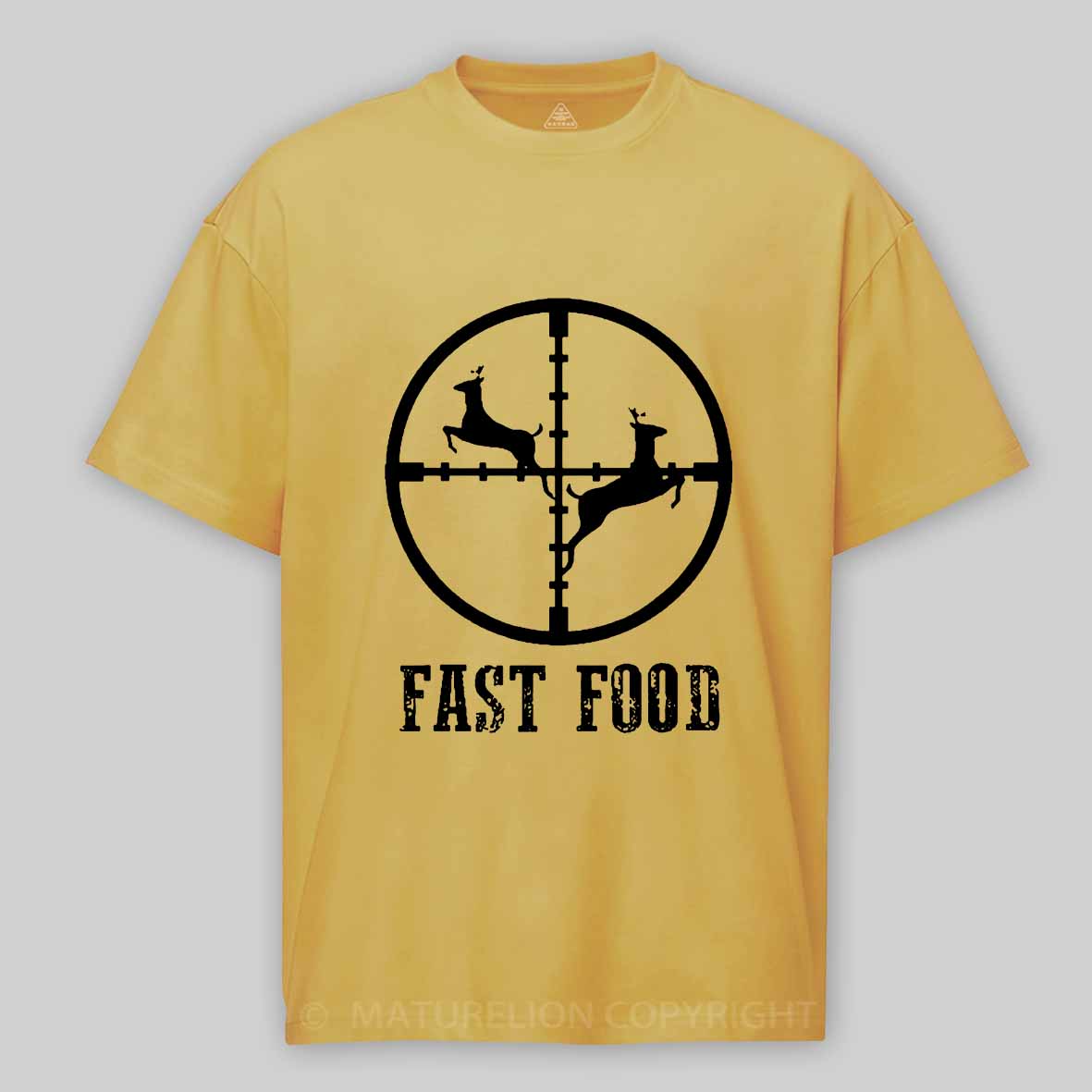 Fast Food Deer Hunting Gift Cotton T-shirt (Free Customization)