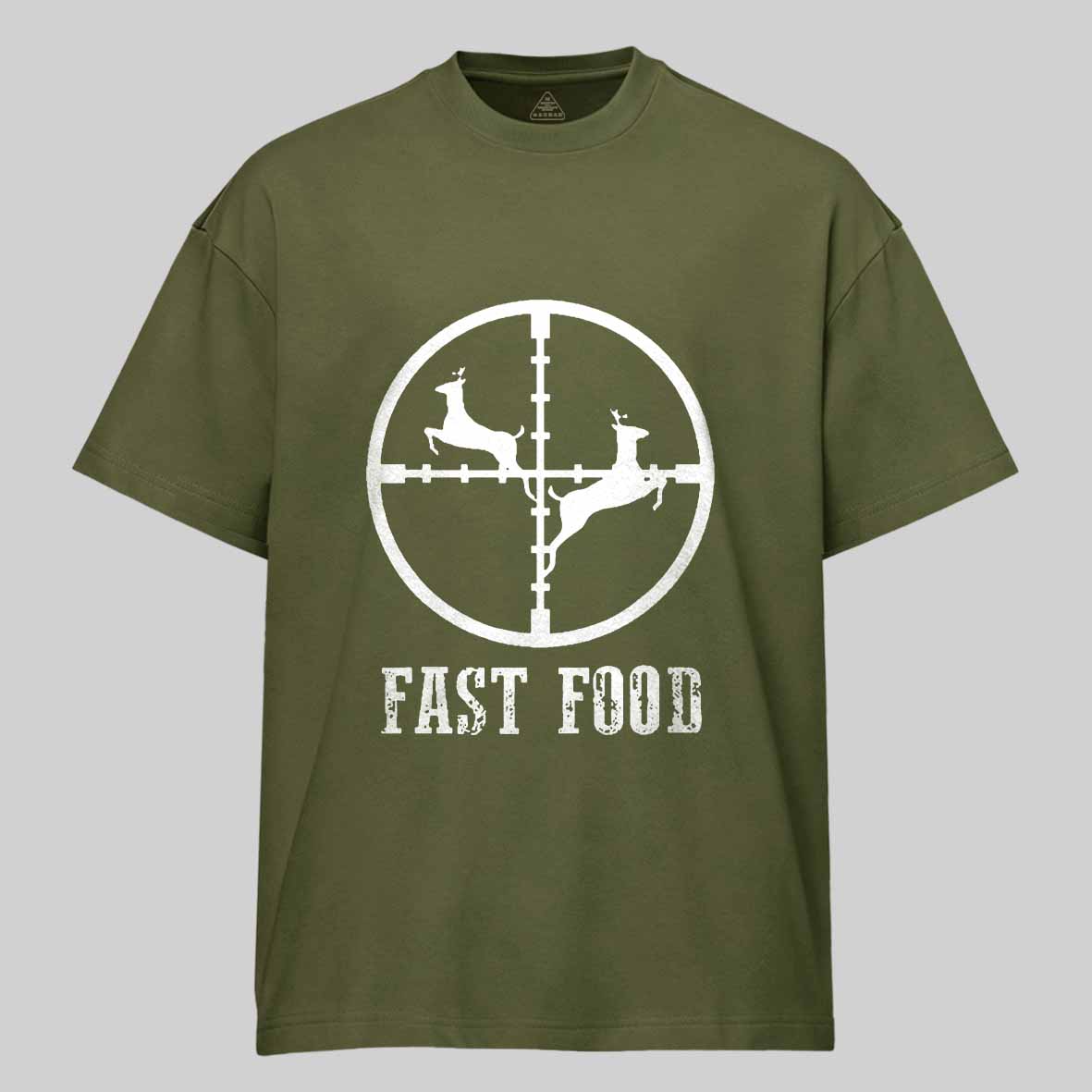 Fast Food Deer Hunting Gift Cotton T-shirt (Free Customization)-Maturelion