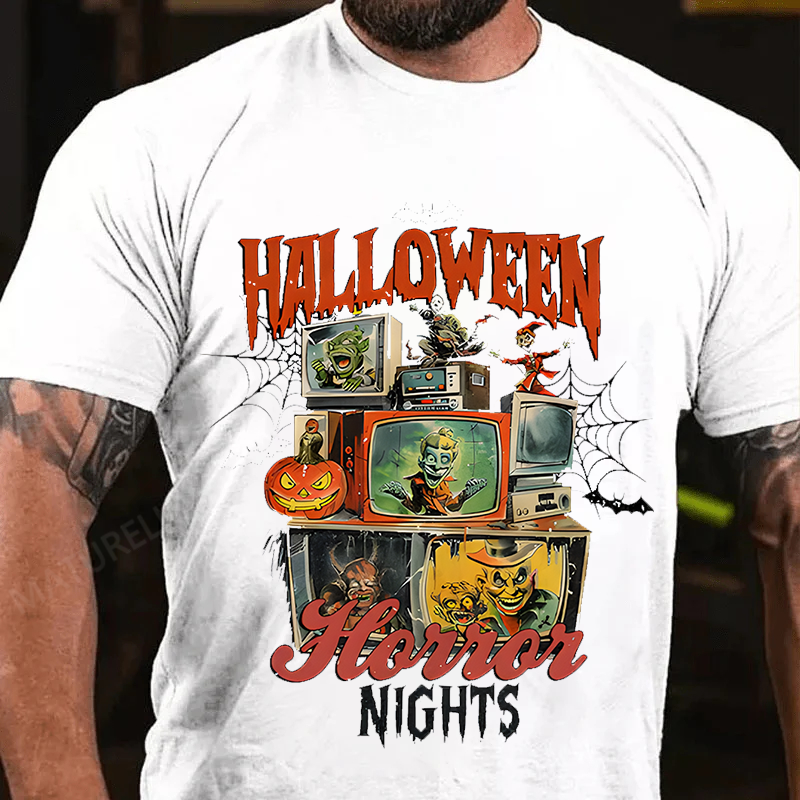 Maturelion Men's T-Shirt Halloween Horror Nights Cotton T-Shirt