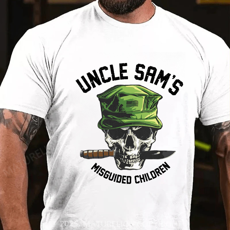 Maturelion Men's T-Shirt Uncle Sam's Misguided Children Cotton T-shirt