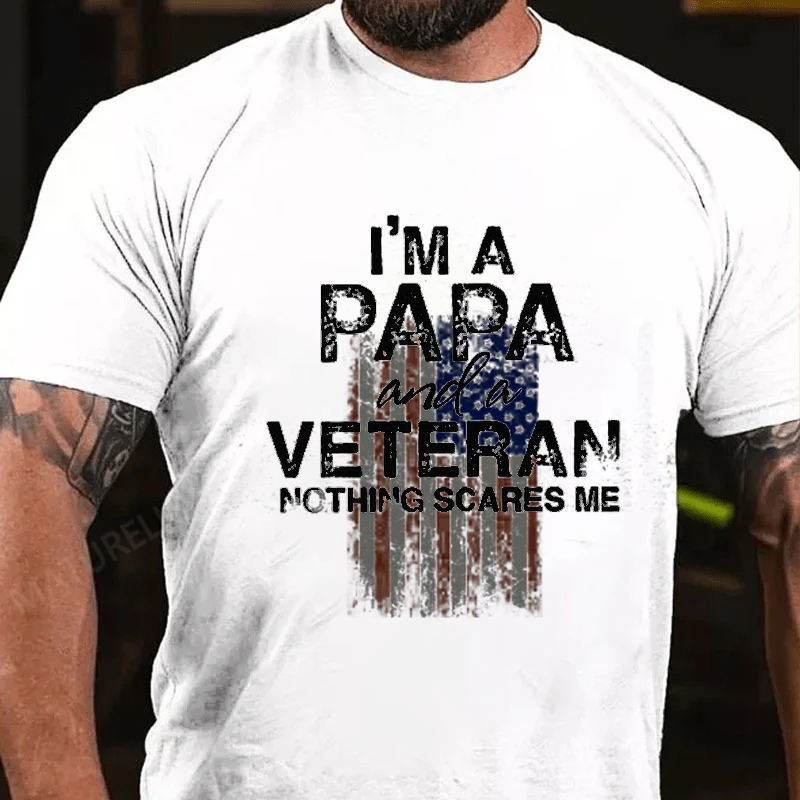 Maturelion Men's T-Shirt Gifts For Papa Veteran Cotton T-Shirt