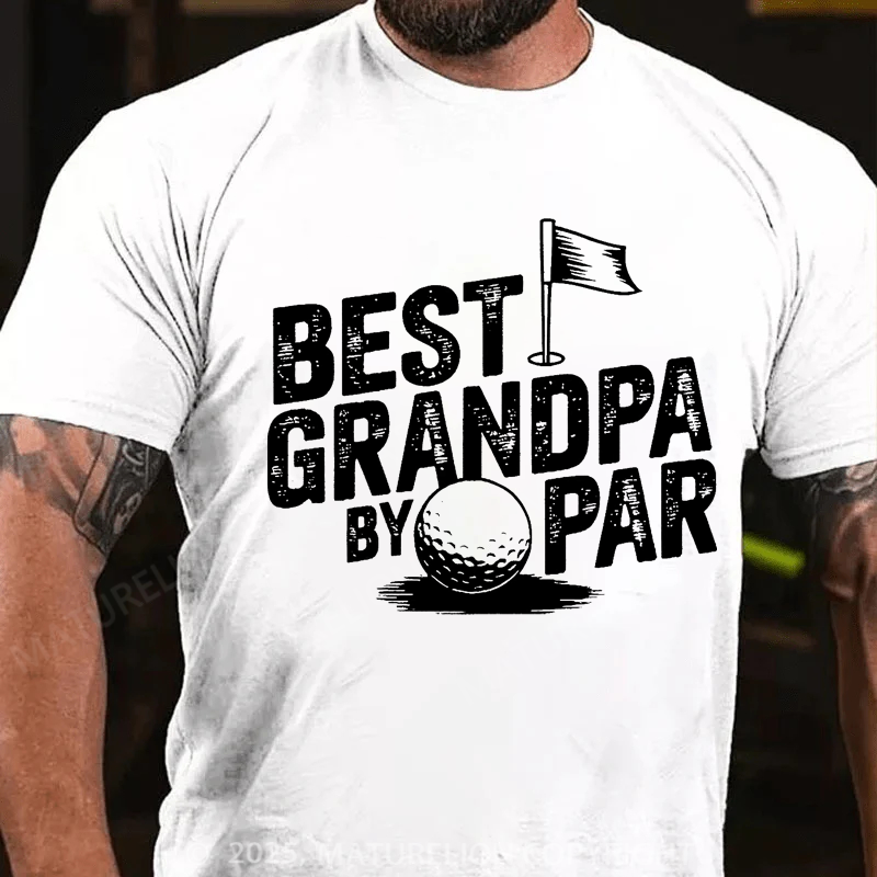 Maturelion Men's T-shirt Best Grandpa By Par Golf Father's Day T-shirt
