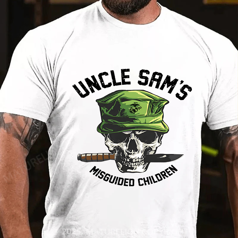 Maturelion Men's T-Shirt Uncle Sam's Misguided Children Cotton T-Shirt