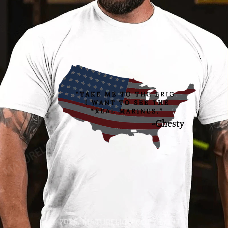 Maturelion Men's T-Shirt Chesty Puller Cotton T-Shirt