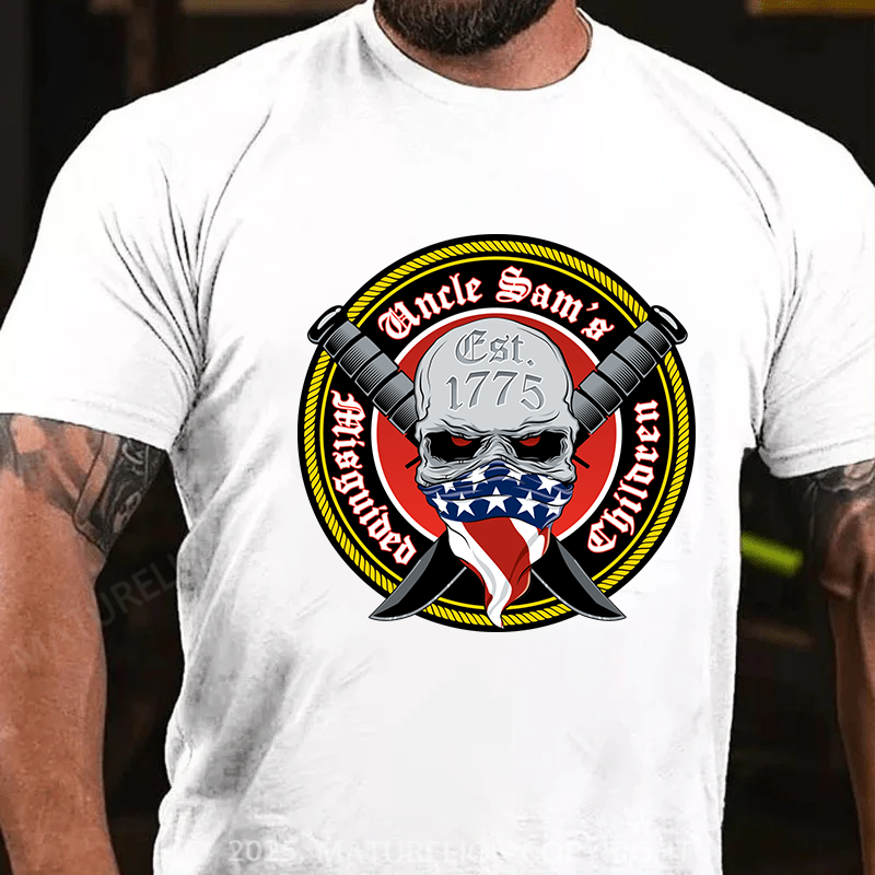 Maturelion Men's T-Shirt Uncle Sam's Misguided Children Cotton T-shirt