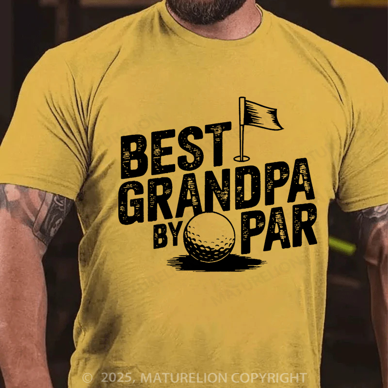 Maturelion Men's T-shirt Best Grandpa By Par Golf Father's Day T-shirt