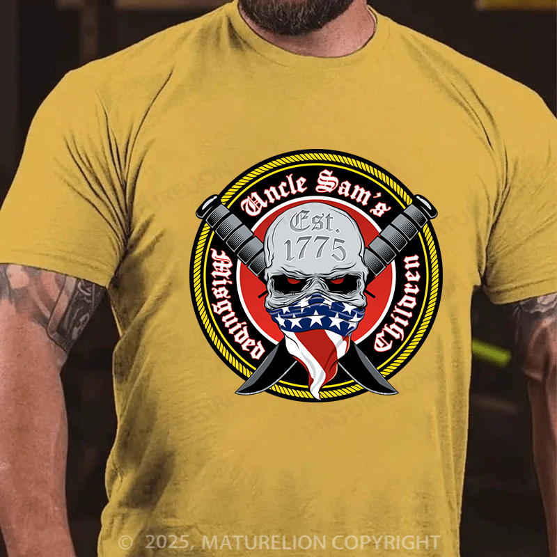 Maturelion Men's T-Shirt Uncle Sam's Misguided Children Cotton T-shirt