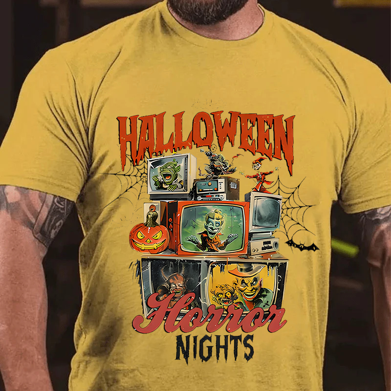 Maturelion Men's T-Shirt Halloween Horror Nights Cotton T-Shirt