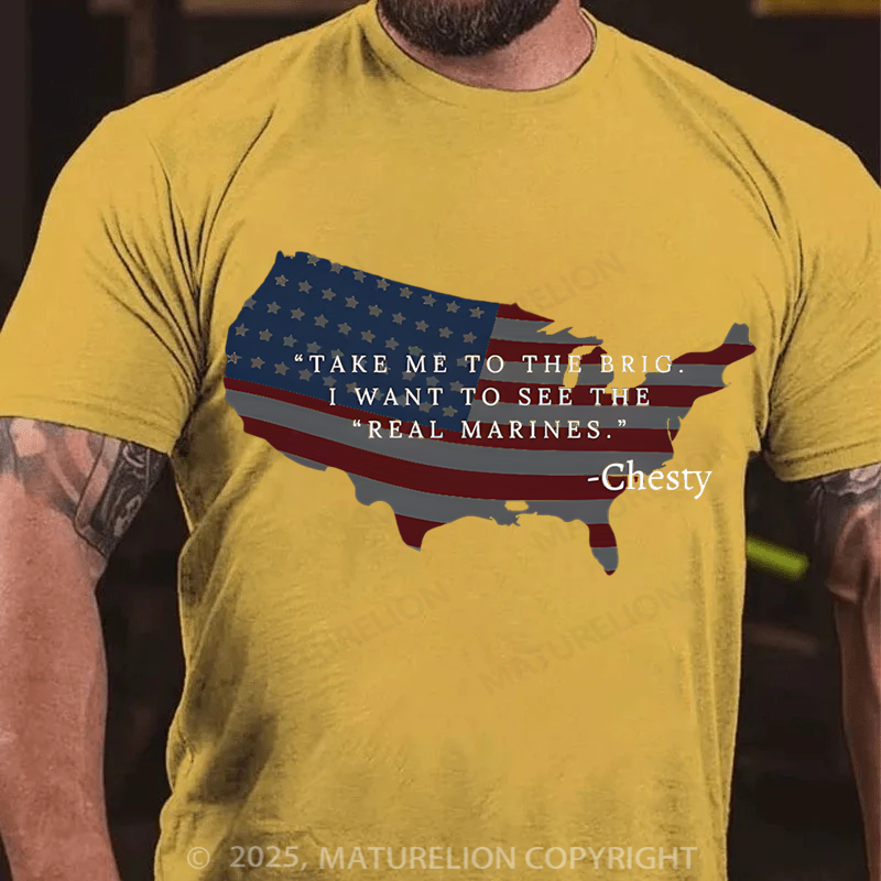 Maturelion Men's T-Shirt Chesty Puller Cotton T-Shirt
