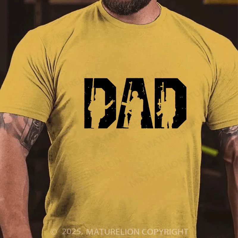 Maturelion Men's T-shirt Tactical Dad Graphic Cotton T-shirt