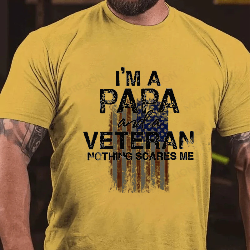 Maturelion Men's T-Shirt Gifts For Papa Veteran Cotton T-Shirt