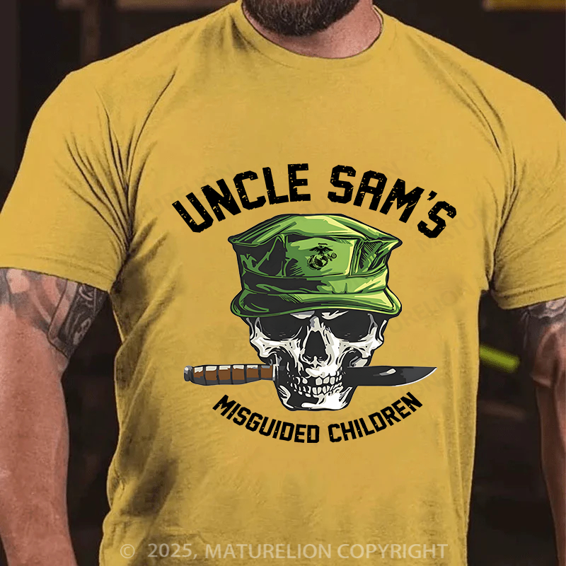 Maturelion Men's T-Shirt Uncle Sam's Misguided Children Cotton T-Shirt