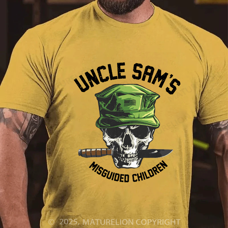 Maturelion Men's T-Shirt Uncle Sam's Misguided Children Cotton T-shirt