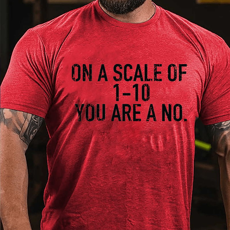 On A Scale Of 1-10 You Are A No. Sarcastic Funny Cotton T-shirt-Maturelion
