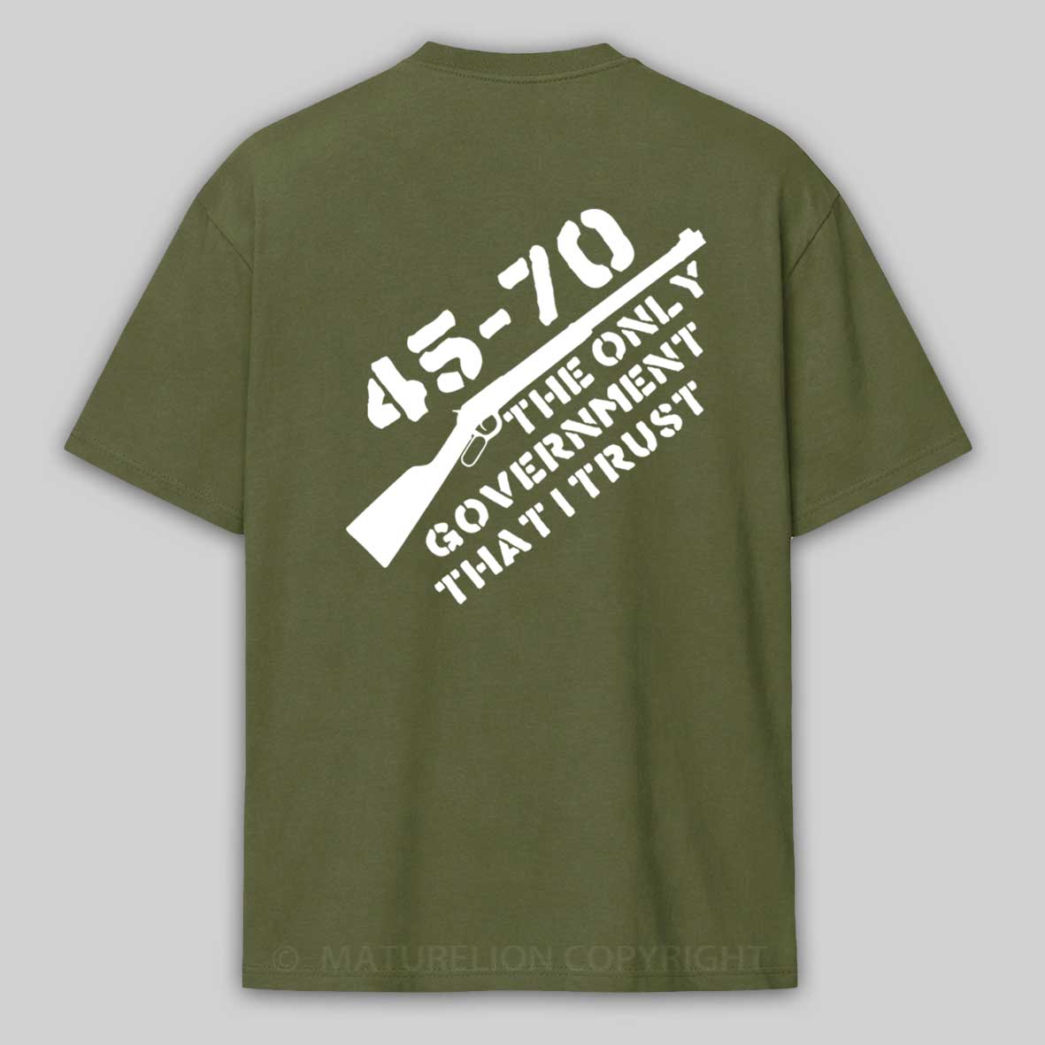 Maturelion Men's T-Shirt 45-70 The Only Government I Trust Cotton T-shirt 