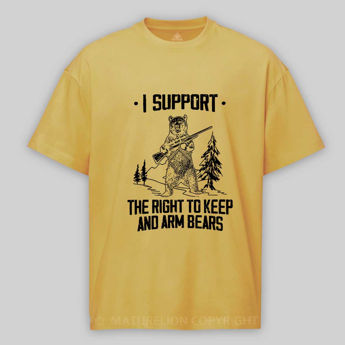 Maturelion Men's T-Shirt Second Amendment Right to Keep and Arm bears Cotton T-Shirt