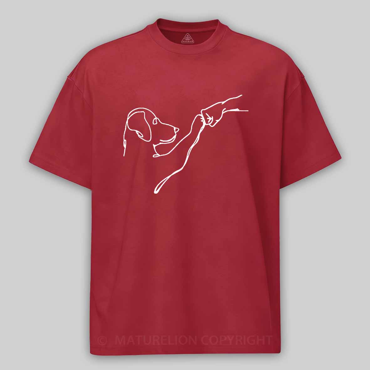 Maturelion Dog Fist Bump Funny Cotton T-Shirt