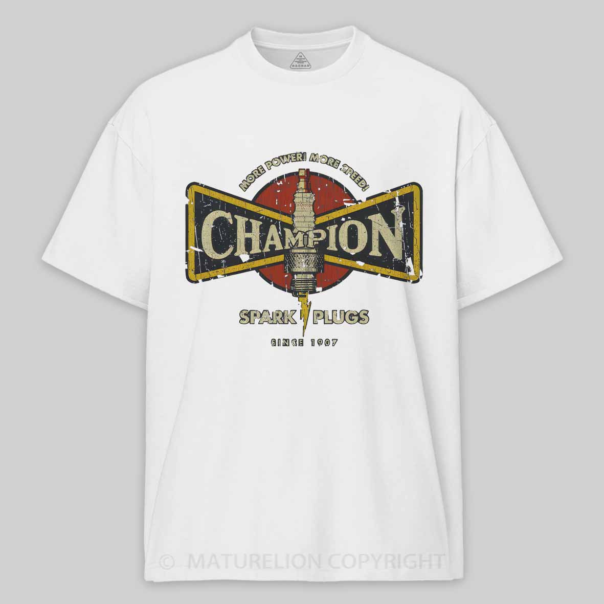 Maturelion Champion More Power More Speed 1907 Cotton T-shirt