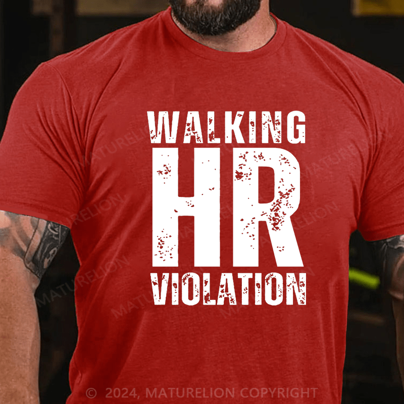 Maturelion Walking HR Violation Unisex Cotton T-shirt (Free Customization)-Maturelion