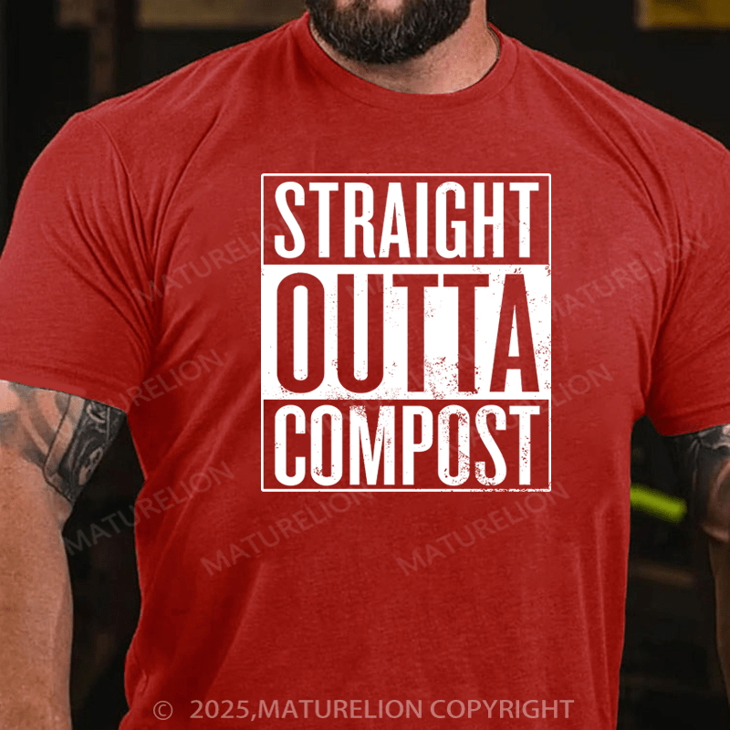 Maturelion Men's T-Shirt Straight Outta Compost Cotton T-Shirt