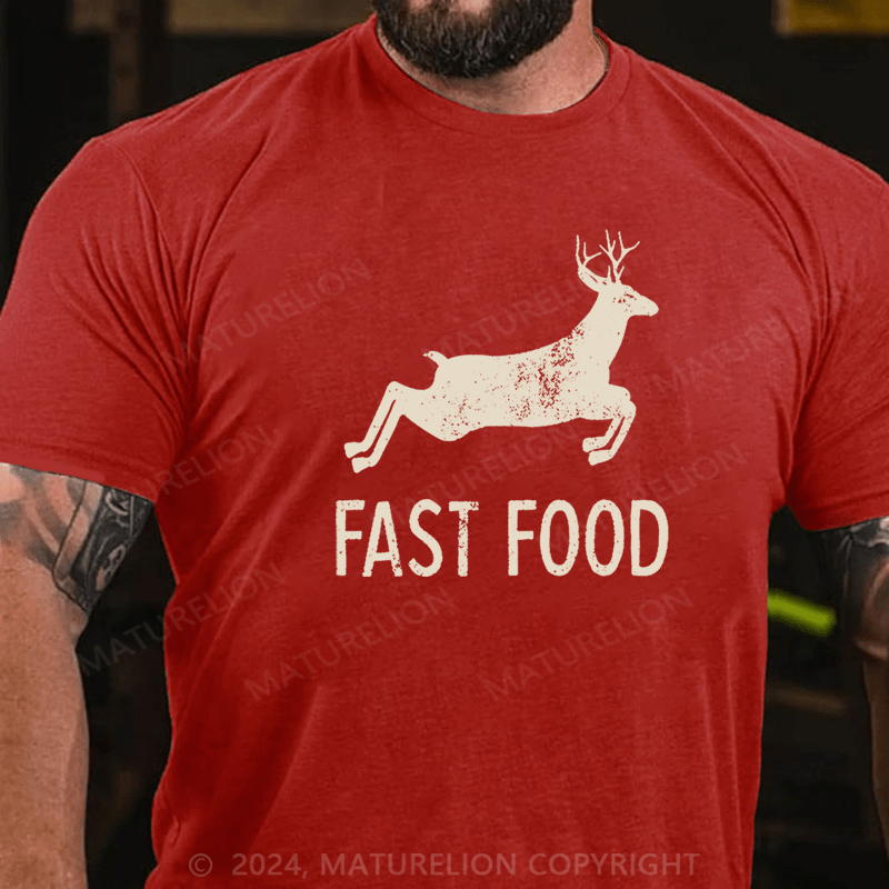 Maturelion Fast Food Funny Men Hunting Unisex Cotton T-shirt (Free Customization)