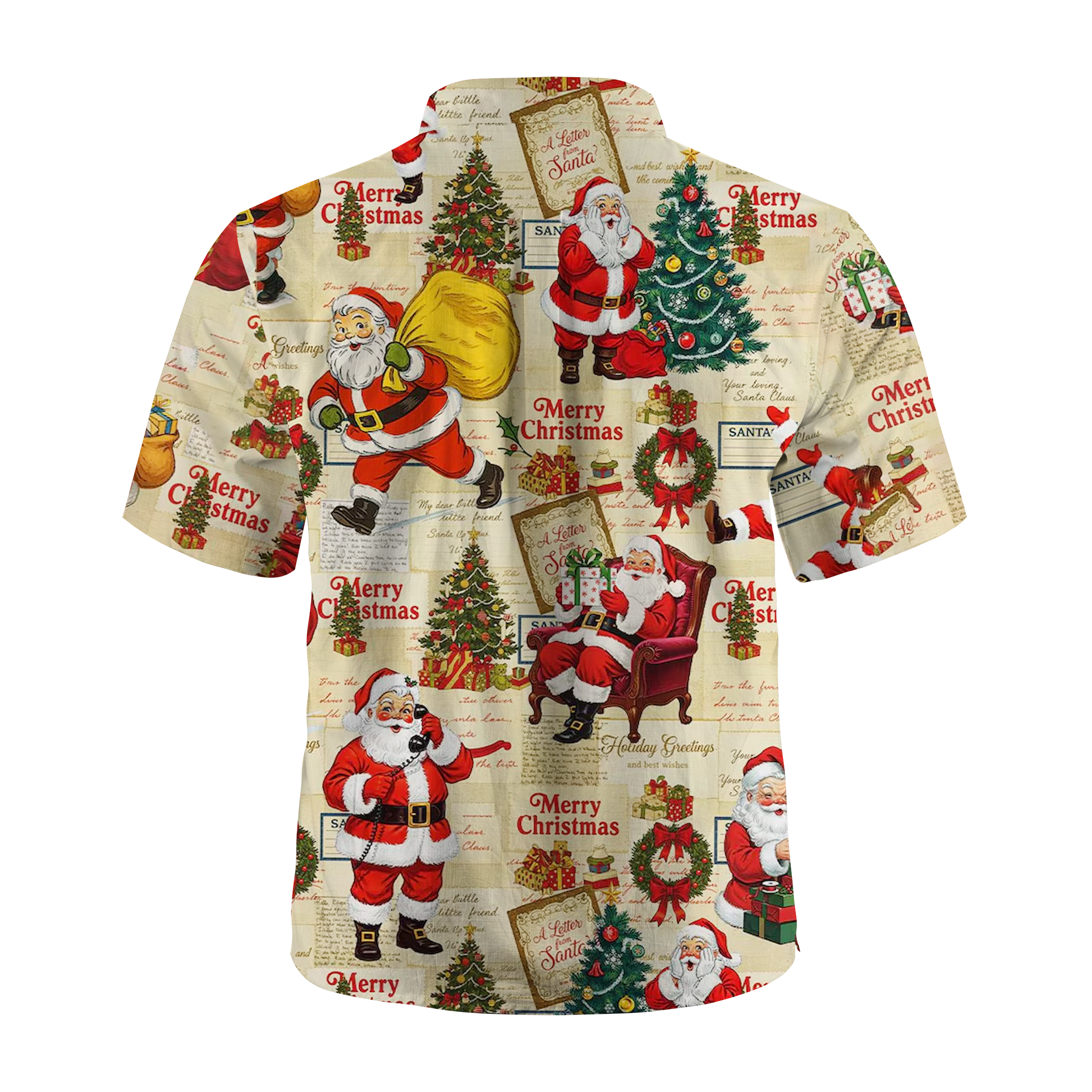 Maturelion Vintage Santa Christmas Funny Hawaiian Shirt