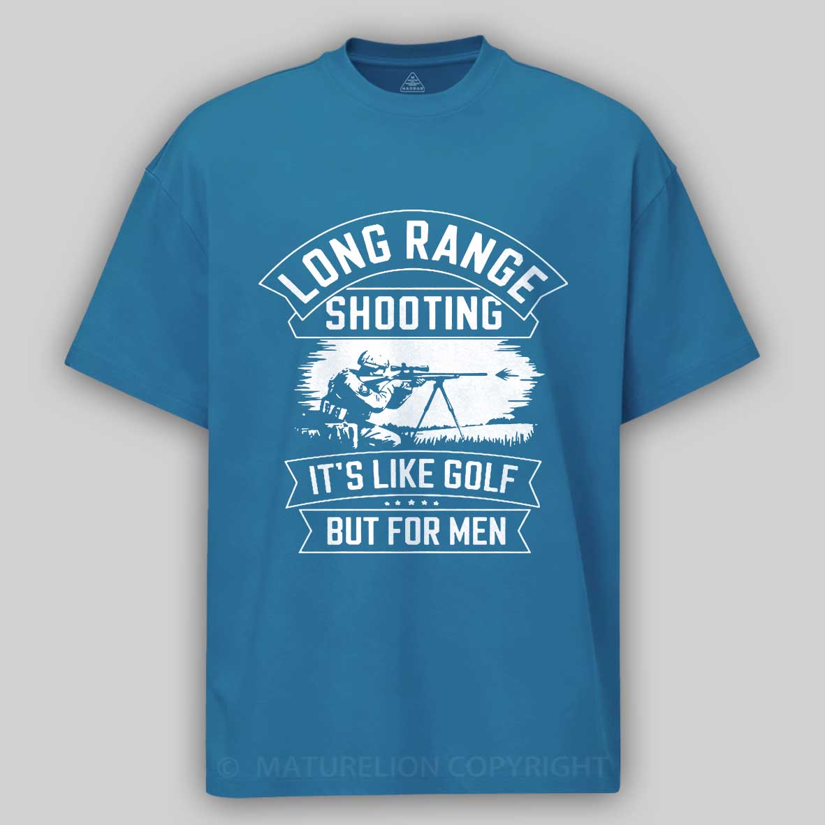 Maturelion Men's T-shirt Long range shooting it's like golf but for men Cotton T-shirt